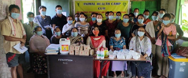 Some of the participants with officials during the Animal health camp cum awareness programme on African Swine Fever was conducted on September 7. 